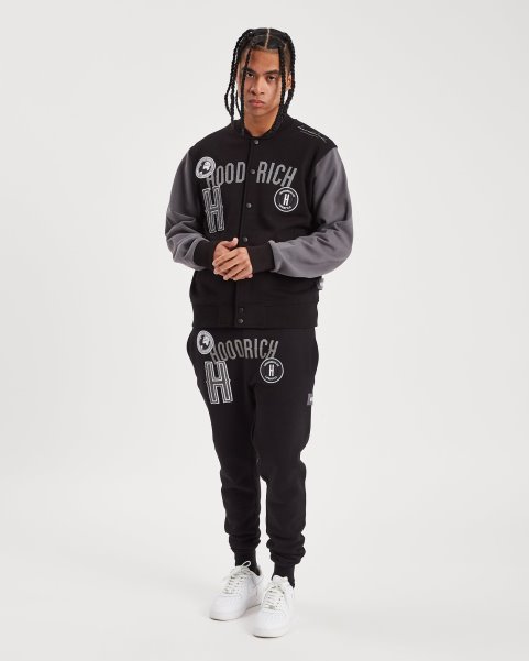 Hoodrich NZ Black/Iron Gate/Reflective OG Pacific Varsity Jacket