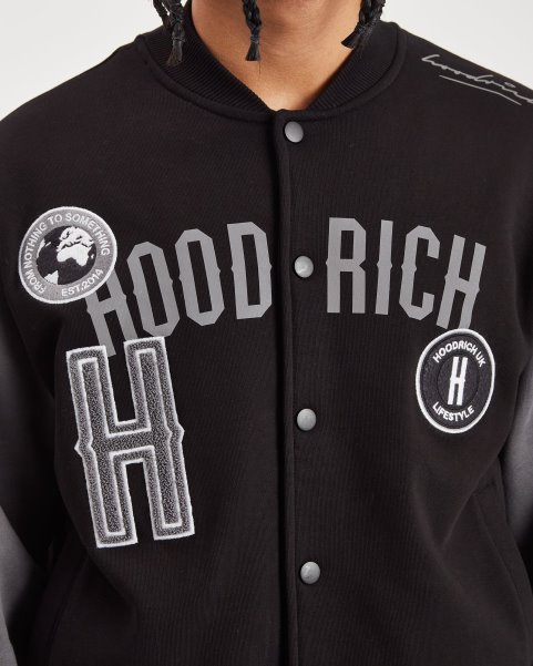 Hoodrich NZ Black/Iron Gate/Reflective OG Pacific Varsity Jacket