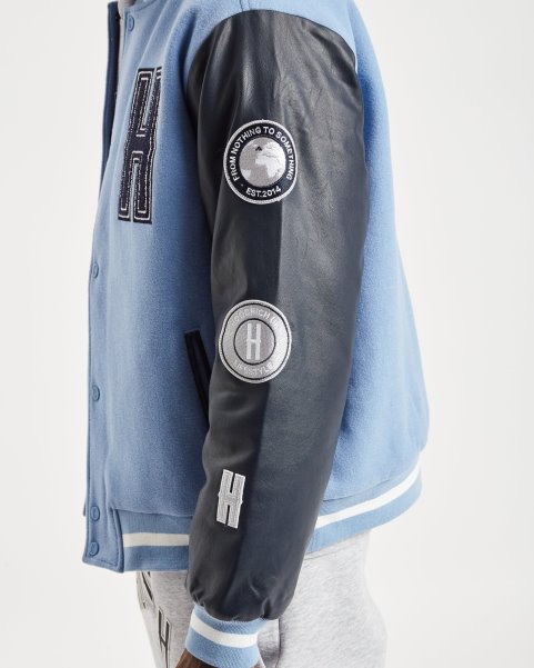 Hoodrich NZ Placid Blue/Navy/Sleet OG Varsity Jacket