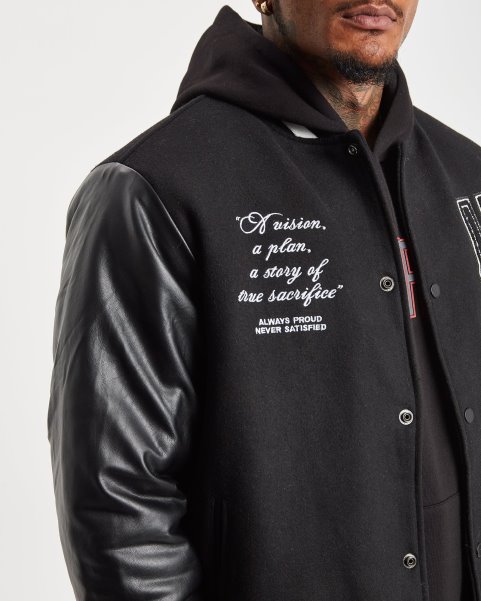 Hoodrich NZ OG Varsity Jacket Black/White