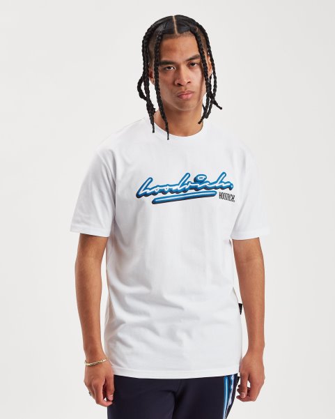 White/Azure Blue/Black OG Ink T-shirt Hoodrich NZ