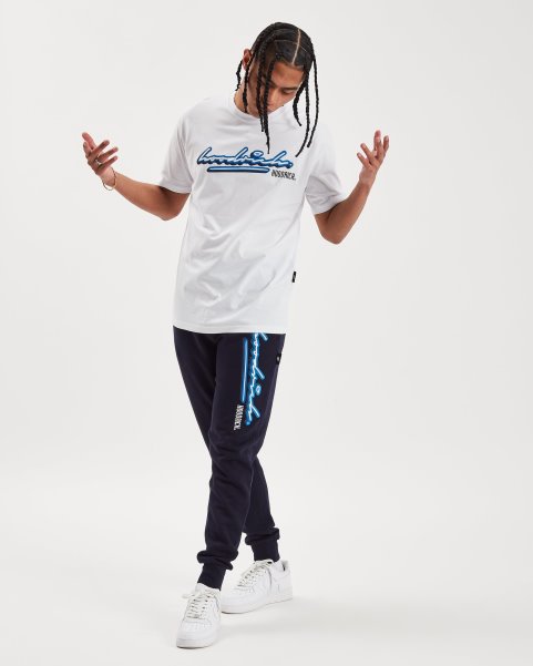White/Azure Blue/Black OG Ink T-shirt Hoodrich NZ