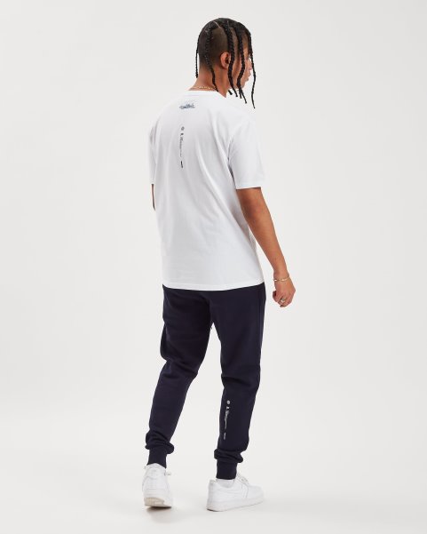 White/Azure Blue/Black OG Ink T-shirt Hoodrich NZ