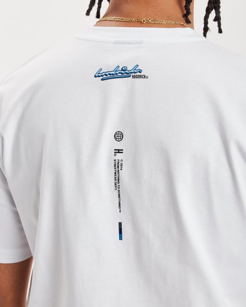 White/Azure Blue/Black OG Ink T-shirt Hoodrich NZ