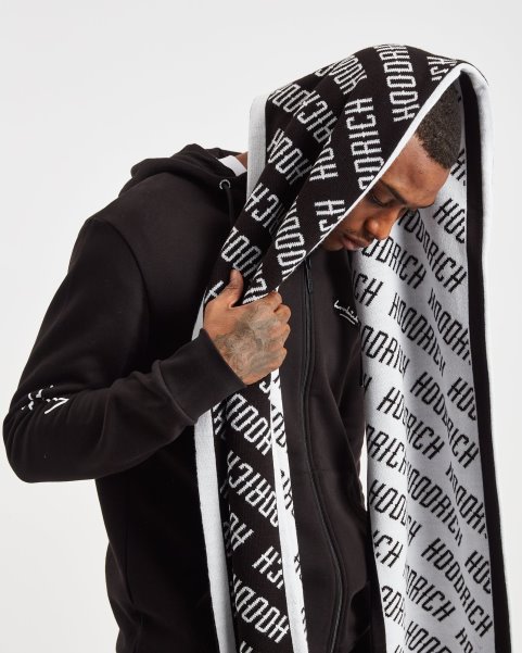 Black/White OG Logo Reversible Scarf Hoodrich NZ