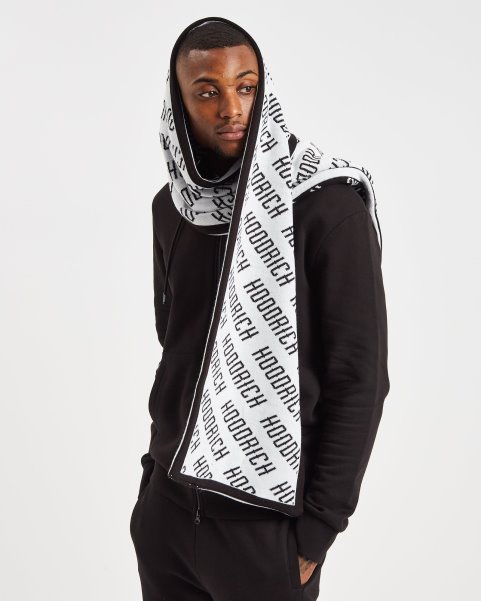 Black/White OG Logo Reversible Scarf Hoodrich NZ