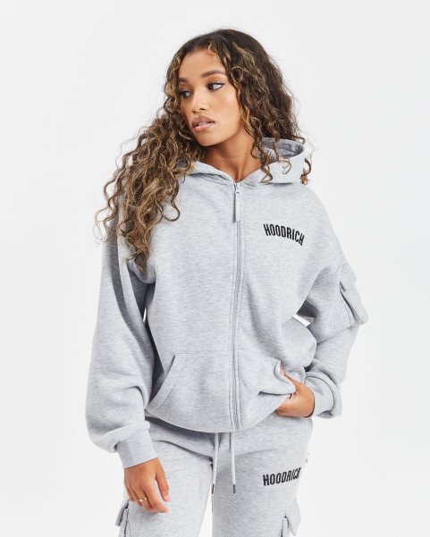 Hoodrich NZ Heather Grey/Black (Restock) OG Luna Full Zip Hoodie