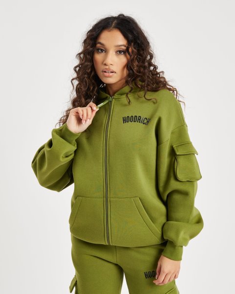Hoodrich NZ OG Luna Full Zip Hoodie Olive Green/Black