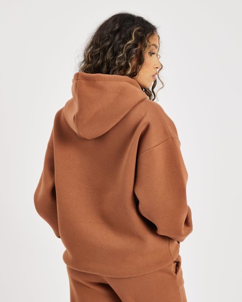 OG Storm Small Logo Hoodie Brown/Cream Hoodrich NZ
