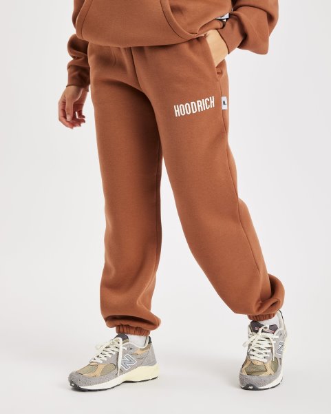 Brown/Cream OG Storm Small Logo Joggers Hoodrich NZ