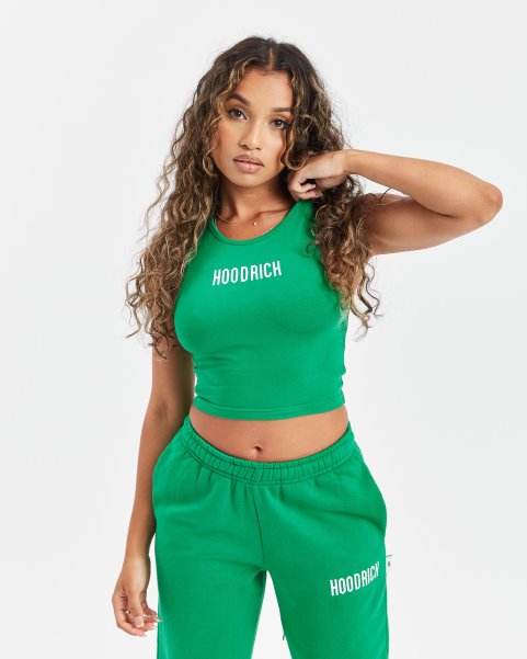 OG Storm Cropped Tank Top Hoodrich NZ Green/White