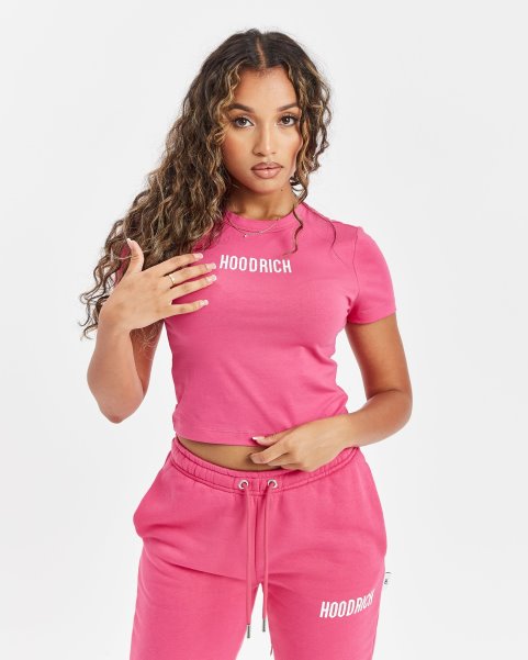 OG Storm Fitted T-shirt Pink/White Hoodrich NZ