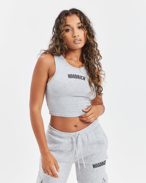 Hoodrich NZ OG Luna Cropped Tank Top Heather Grey/Black