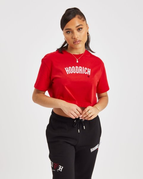 Red/White/Black Hoodrich NZ OG Calor Cropped T-shirt